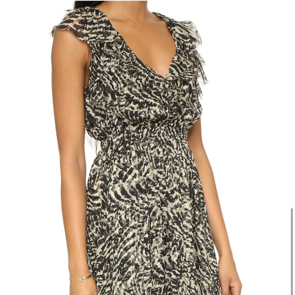 L’Agence Sophie Ruffle-Trim Flutter Maxi Dress, Size 2